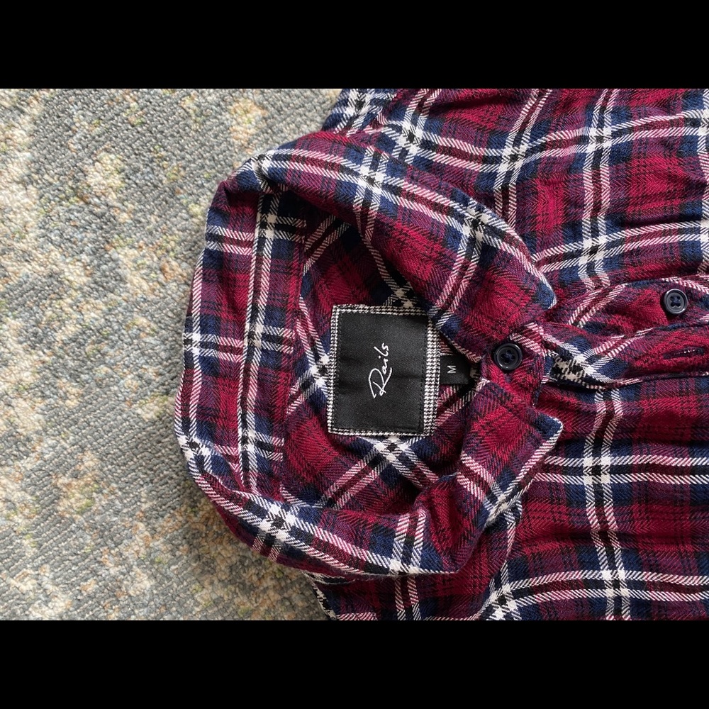 Rails Maroon And Navy Plaid Button Up - image 2
